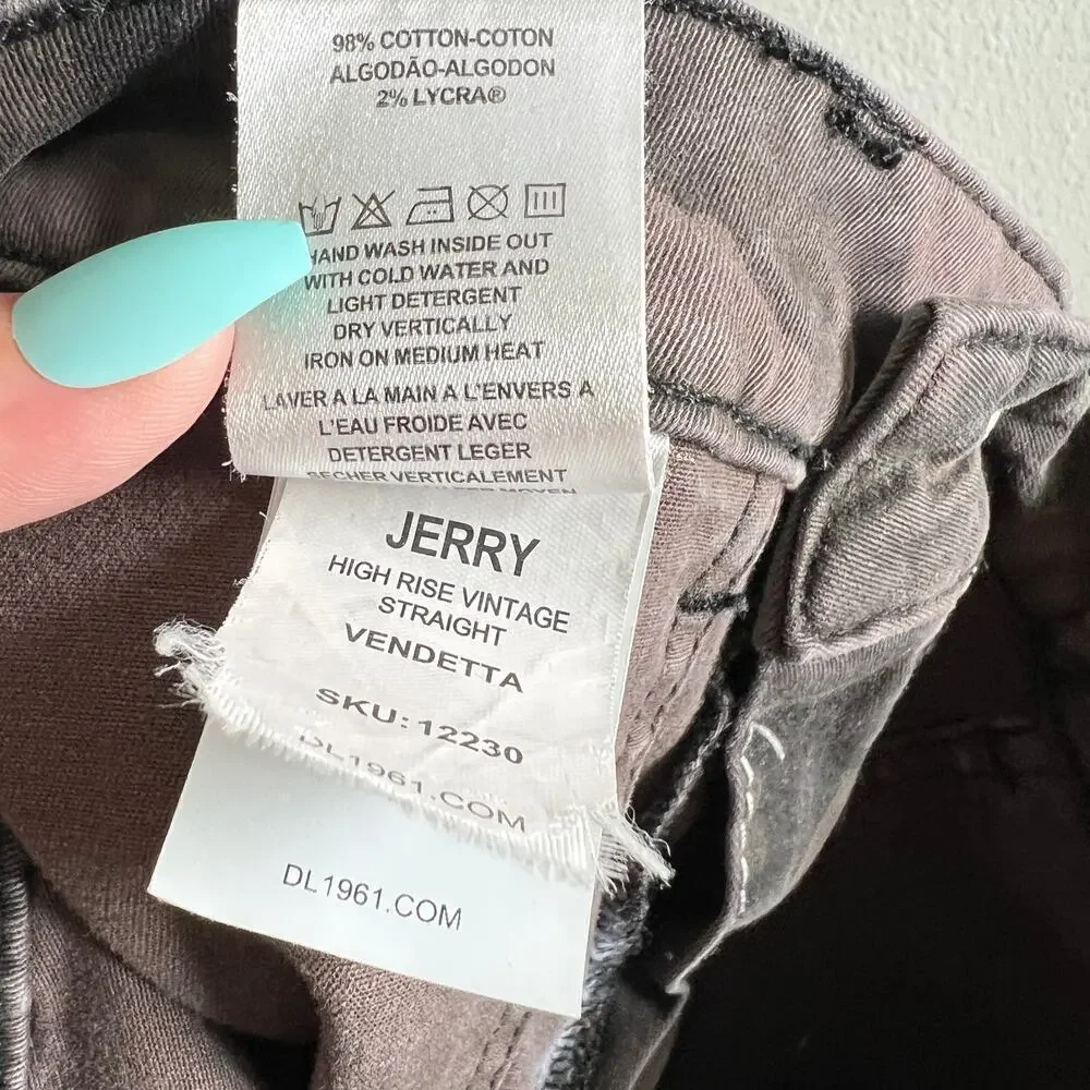 DL1961 Jerry High Rise Vintage Straight Camo Jeans Women's 27 Stretch